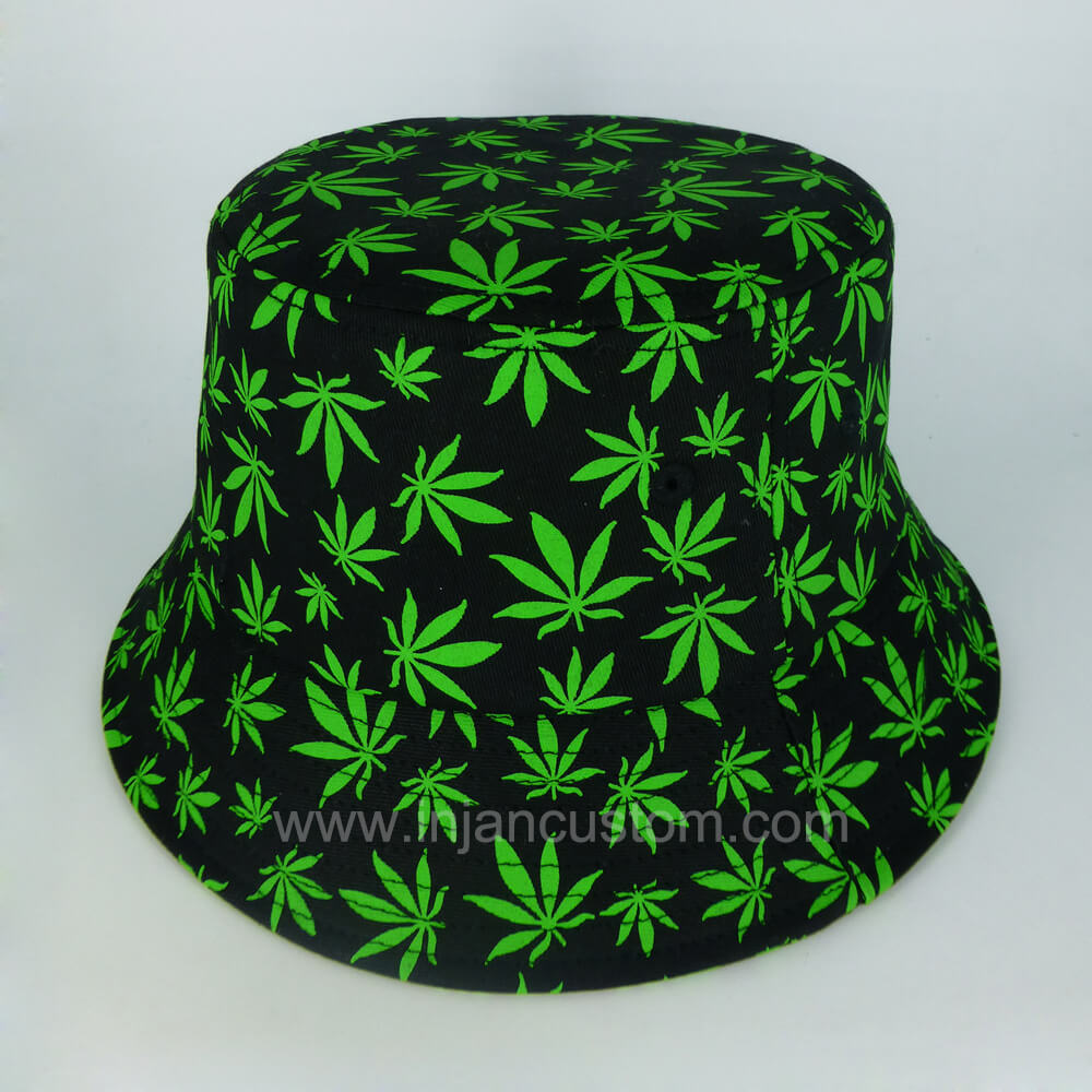 Custom Bucket Hats Wholesale with Printed Leaf | Fully Custom Hats and ...