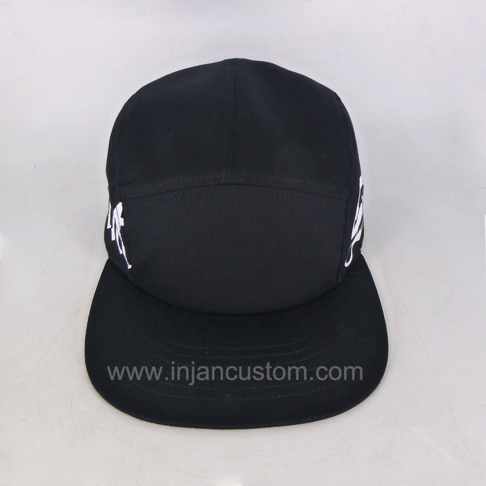 Custom Design 5 Panel Hats with Screen Printing Logo On Side