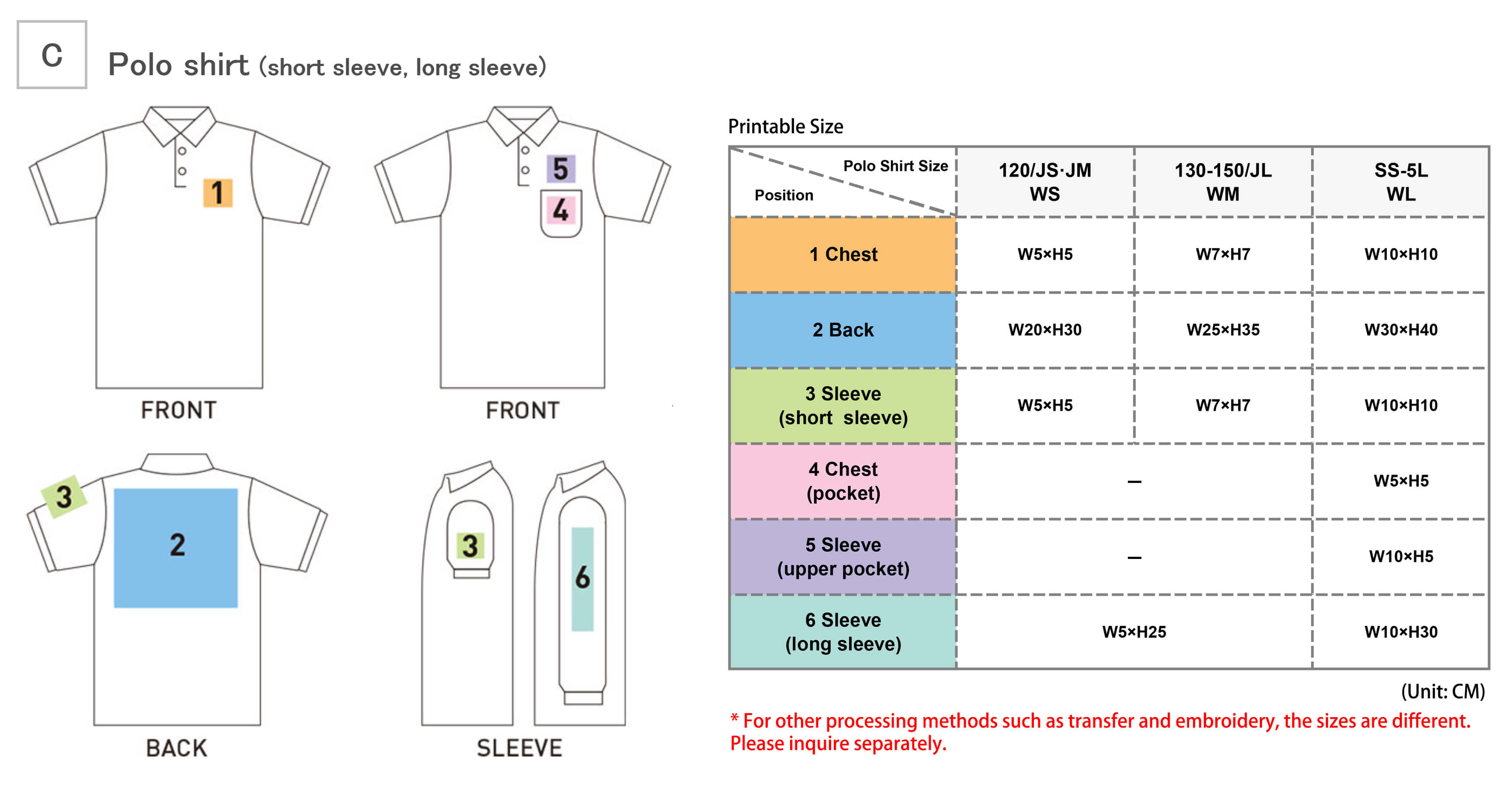 Womens Polo Shirt Size Chart